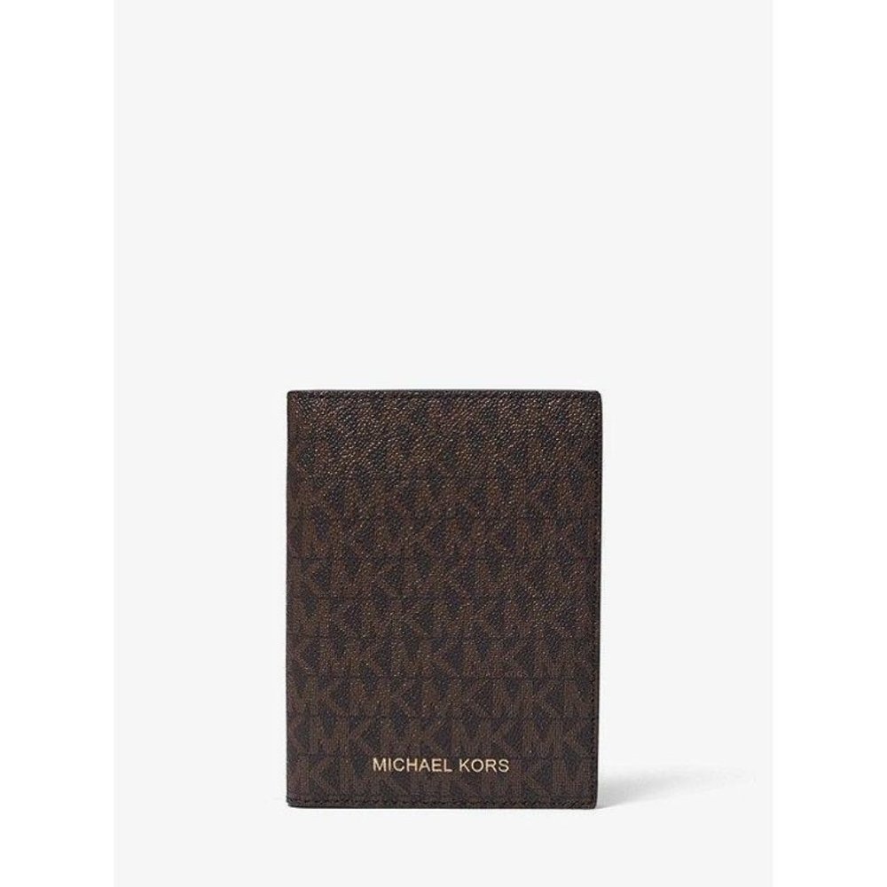 NEW MICHAEL Michael Kors Logo Passport Wallet